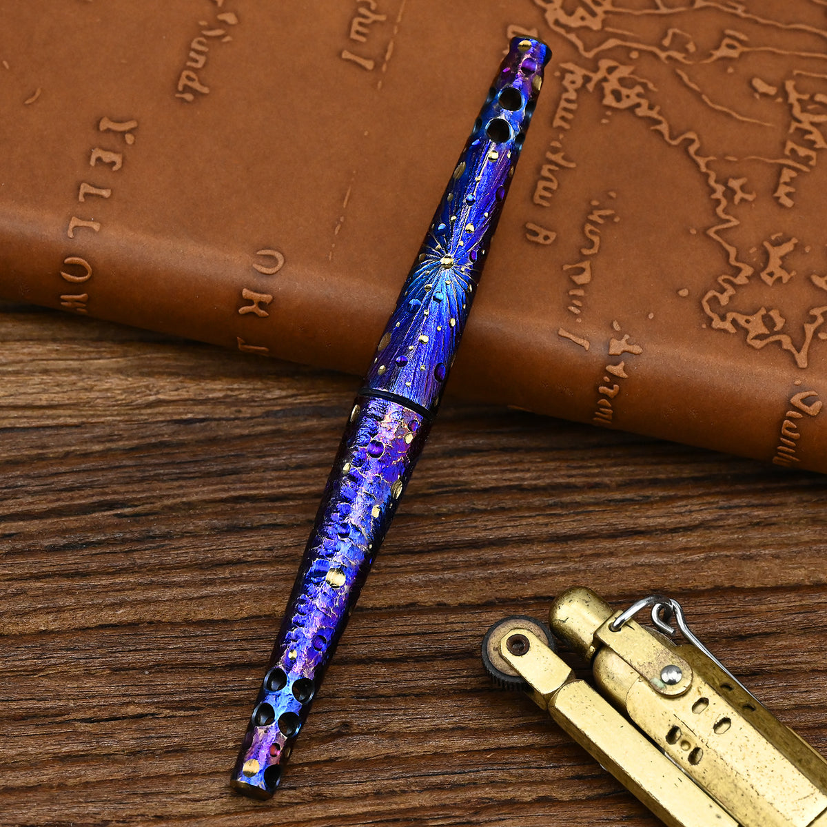 Star Sky Limited EditionTitanium Alloy Tactical Pen Hand Carved Pen Metal Signature Neutral Pen EDC
