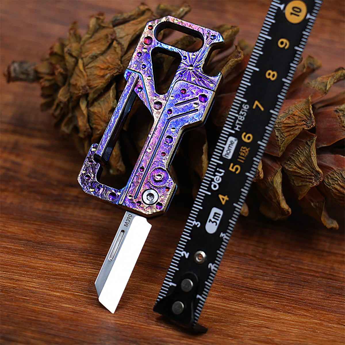Starry Sky Limited Edition Multi-Functional Titanium Alloy Keychain Mini M390 Knife Portable Outdoor Tool