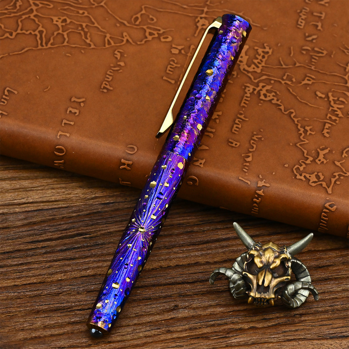 Star Sky Titanium Alloy Tactical Pen High-End Business Students Retro Titanium Black Writing Pen For Gift EDC