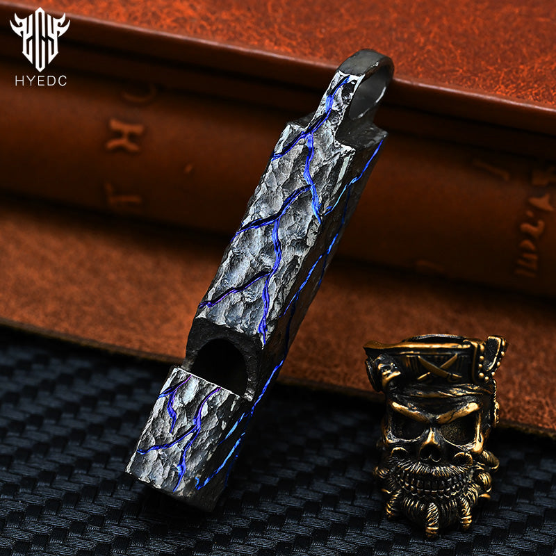 Titanium Alloy Whistle Hand Carved Outdoor Survival Referee Whistle EDC