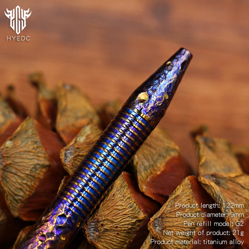 Hand Carved Titanium Alloy Tactical Pen EDC Star Sky Limited Edition Metal Signature Pen for Tactical Use