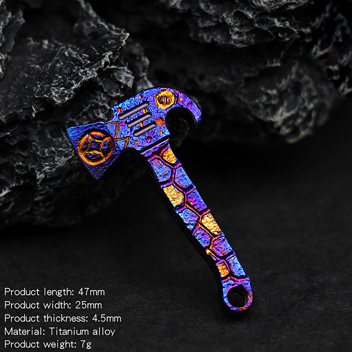 Hand Carved Mini Titanium Alloy Crowbar Outdoor Small Tools Key Chain Pendant Style Multifunctional Unpacking Bottle Opener EDC