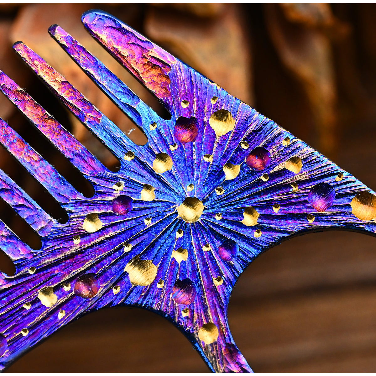 Star Sky Limited Titanium Handleless Comb for Men Women Anti-Static Pocket Comb for Hair & Beard Outdoor Camping Hiking EDC