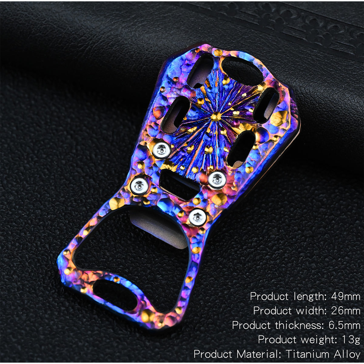 Hand carved patterns Titanium Alloy Portable Portable Bottle Opener Easy Reusable Can Opener Kitchen Supplies Camping Tools