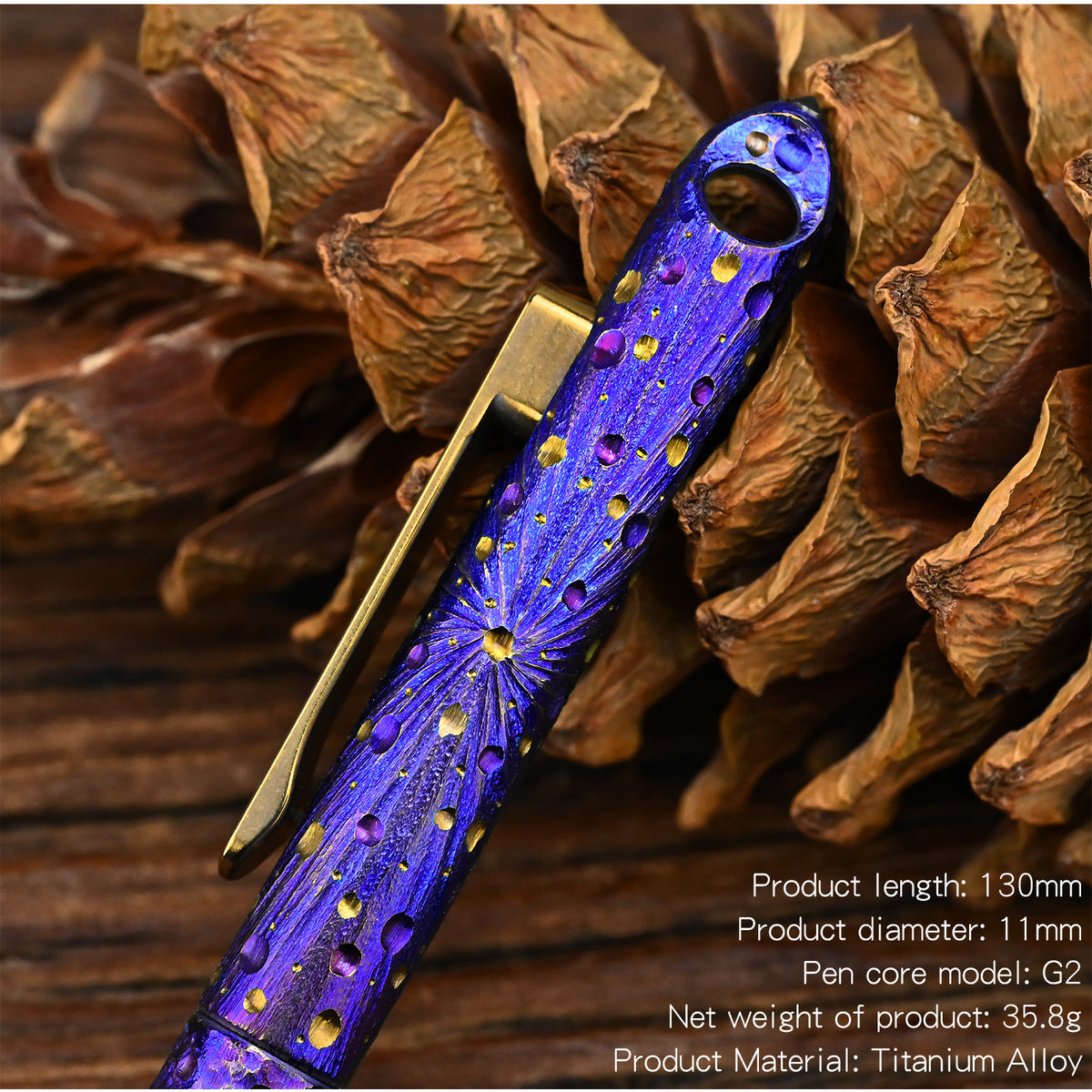 Titanium Alloy Tactical Pen Hand Carved Star Sky Limited Edition Tungsten Pen Decompression Metal Signature Neutral Pen EDC