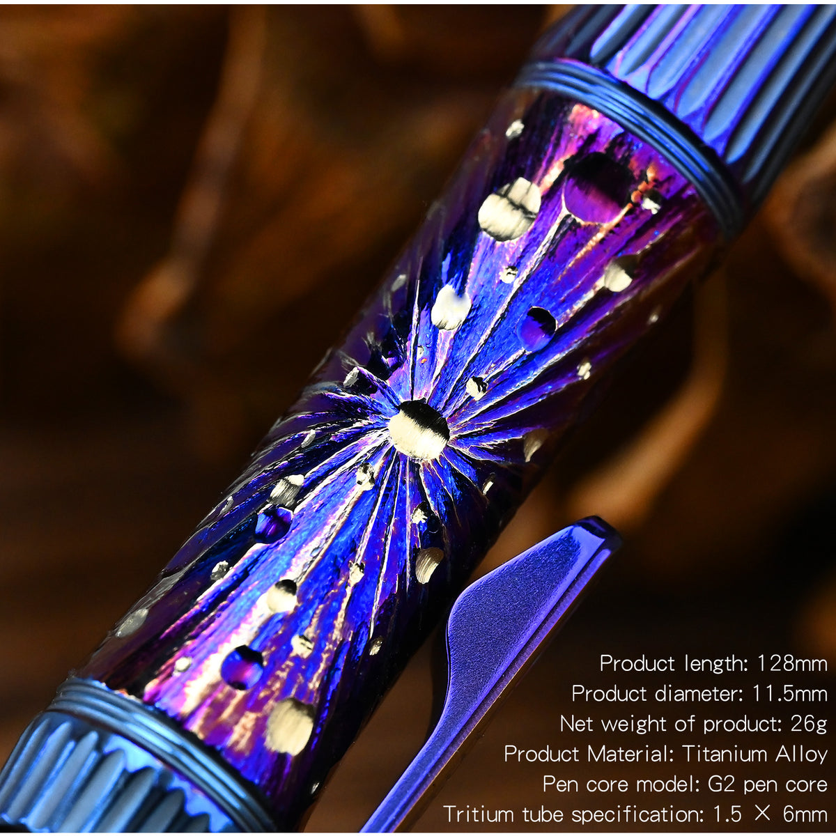 Star Sky Limited Edition Titanium Alloy Tactical Pen Hand Carved Rotary Gyro Multifunctional Self-defense Broken Window G2 Pen E