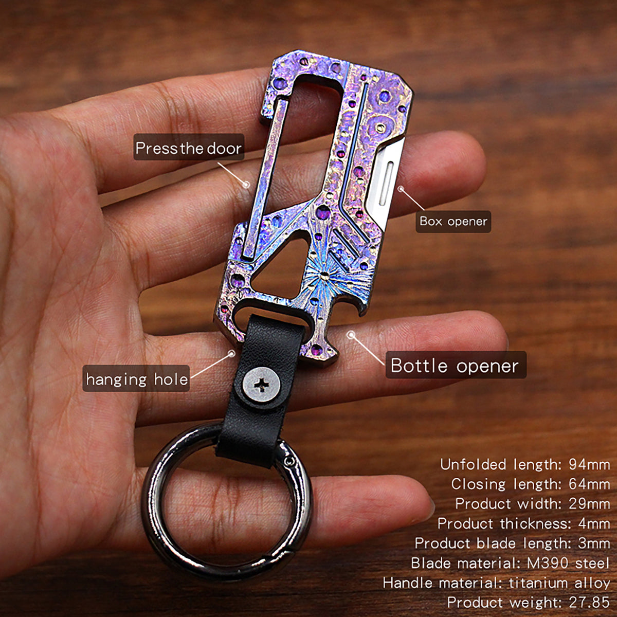 Starry Sky Limited Edition Multi-Functional Titanium Alloy Keychain Mini M390 Knife Portable Outdoor Tool