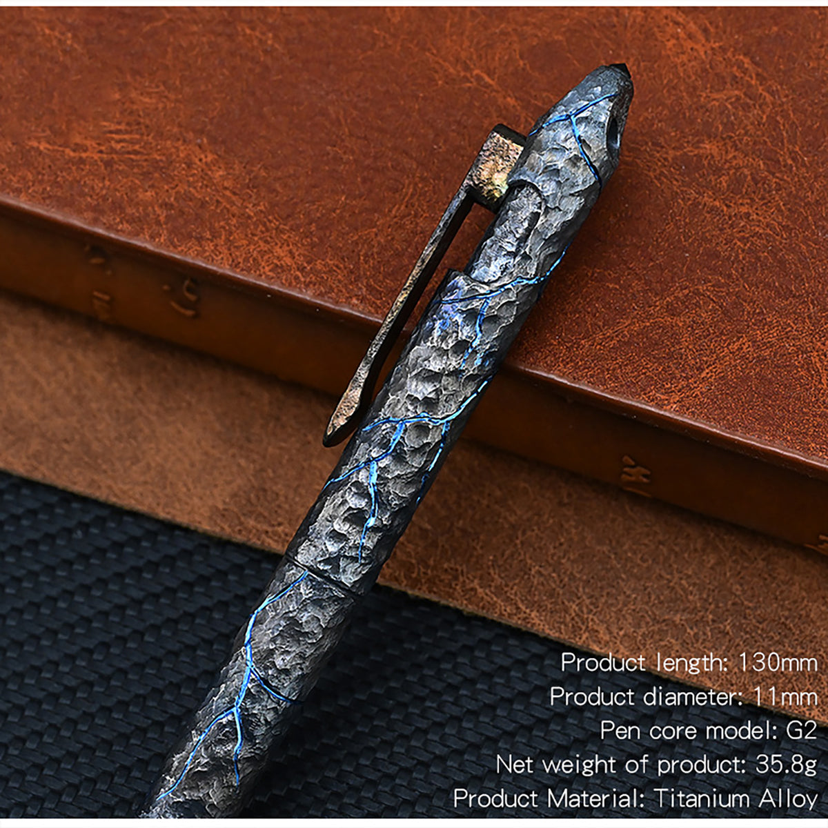 HCYEDC Titanium Hand Carving Rock Texture Titanium Alloy Tactical Pen Pen Decompression Metal Signature Neutral Tactical Bolt Action Pen with Steel Glass Breaker Design Emergency Emergency Escape Pen