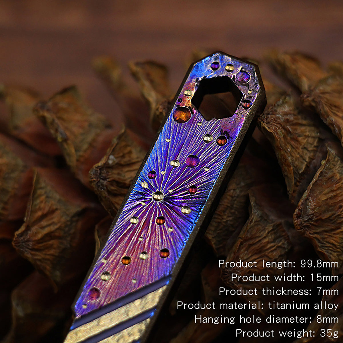 Limited Edition Hand Carving Starry Sky TC4 Titanium alloy Multifunctional Prybar EDC Mini Pocket Tool Bottle Opener