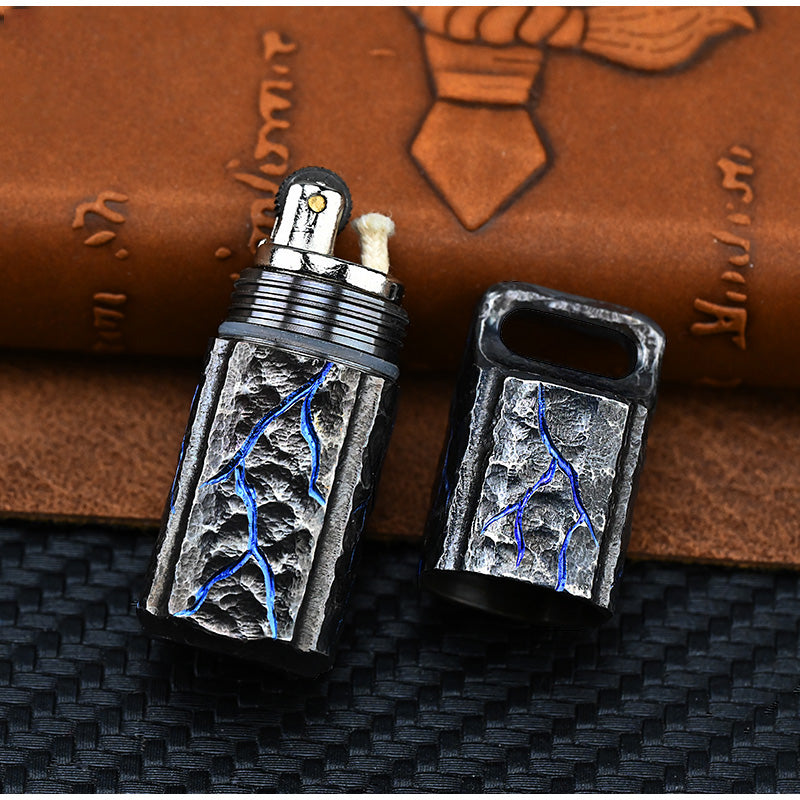 Handmade Titanium Mechanical Automatic IgnitionLighter Alloy Material EDC Gift Box