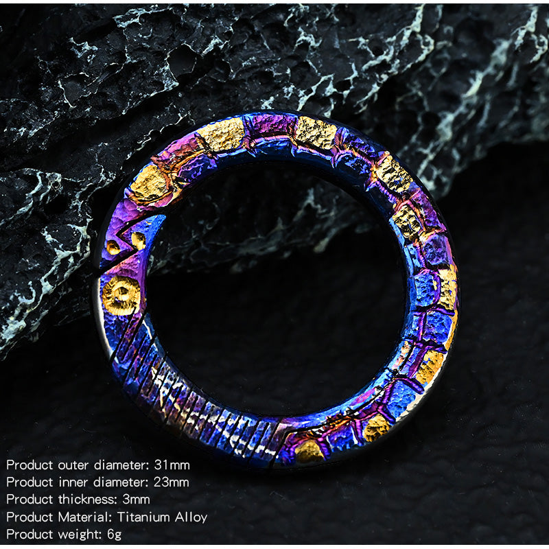 Hand CarvingTitanium Alloy Ring Anti-Lost360 Degree Rotating Key Chain Universal Joint Accessories Car Key Circle Waist