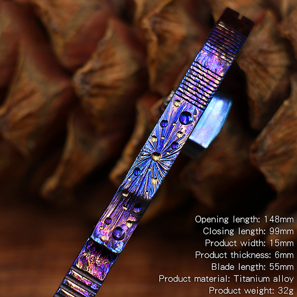 Star Sky Titanium Multifunctional Alloy Push Knife Multifunctional Pocket Cutter Paper Knife can Replace Blade Art Knife Wallpap