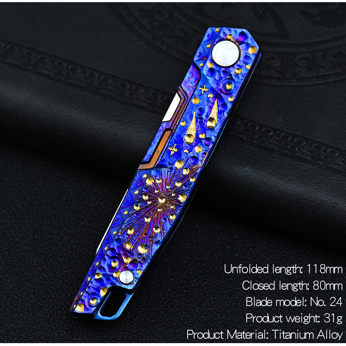 Star Sky Limited Edition Carved Titanium Alloy Art Knife Keychain Portable Disassembly Tool Expressive Collectible EDC