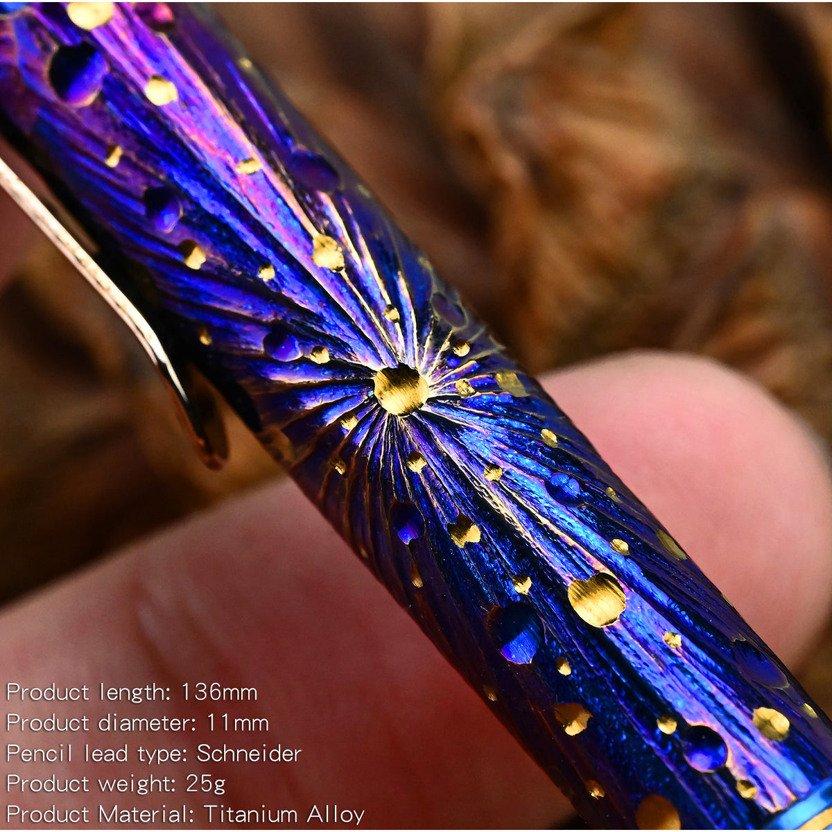 Hand Carved Titanium Alloy Tactical Pen EDC Star Sky Limited Edition Metal Signature Pen for Tactical Use