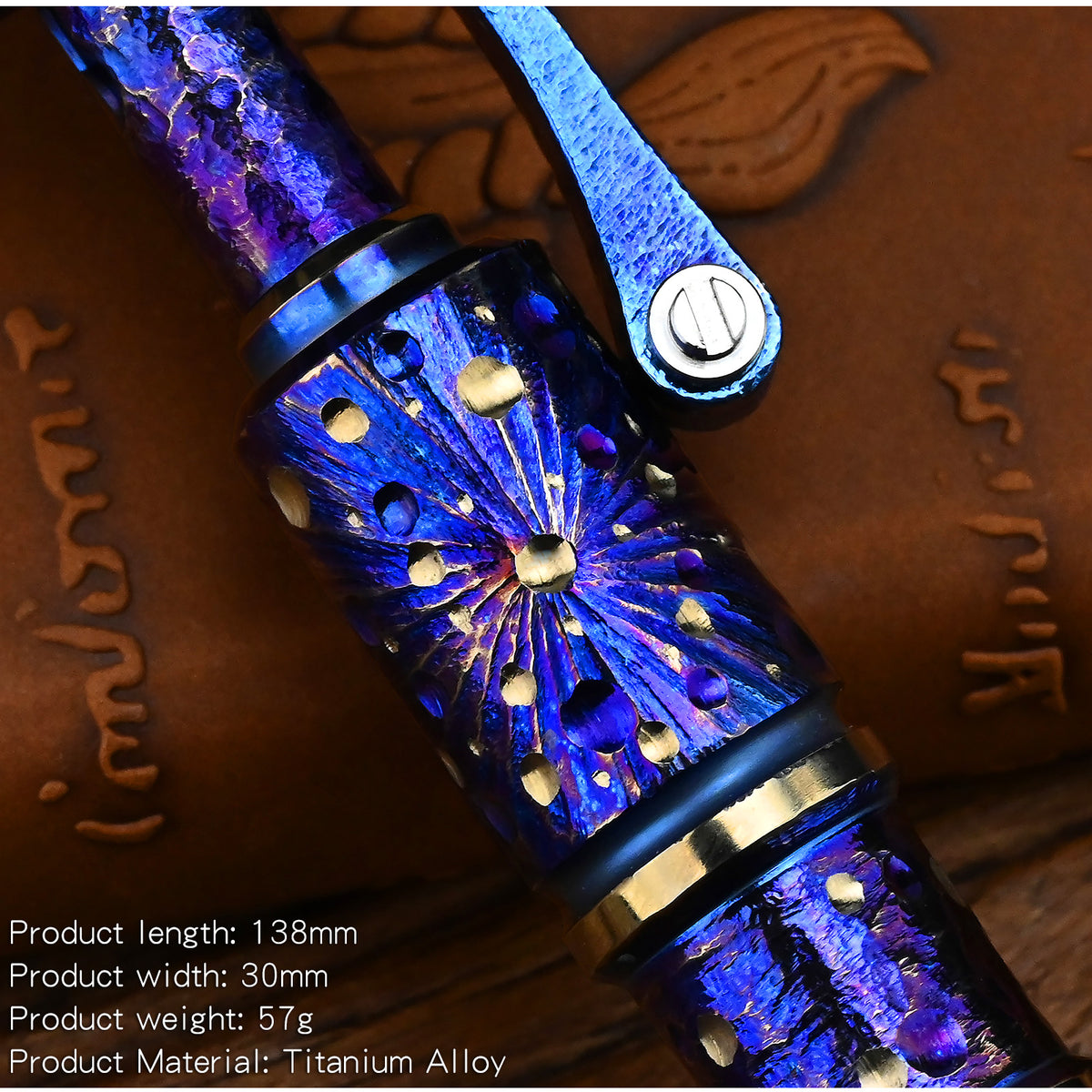 Star Sky Multipurpose Titanium Alloy Tactical Ballpoint Pen Self Defense Writing Tool for Outdoor Mechanical Punk Style EDC