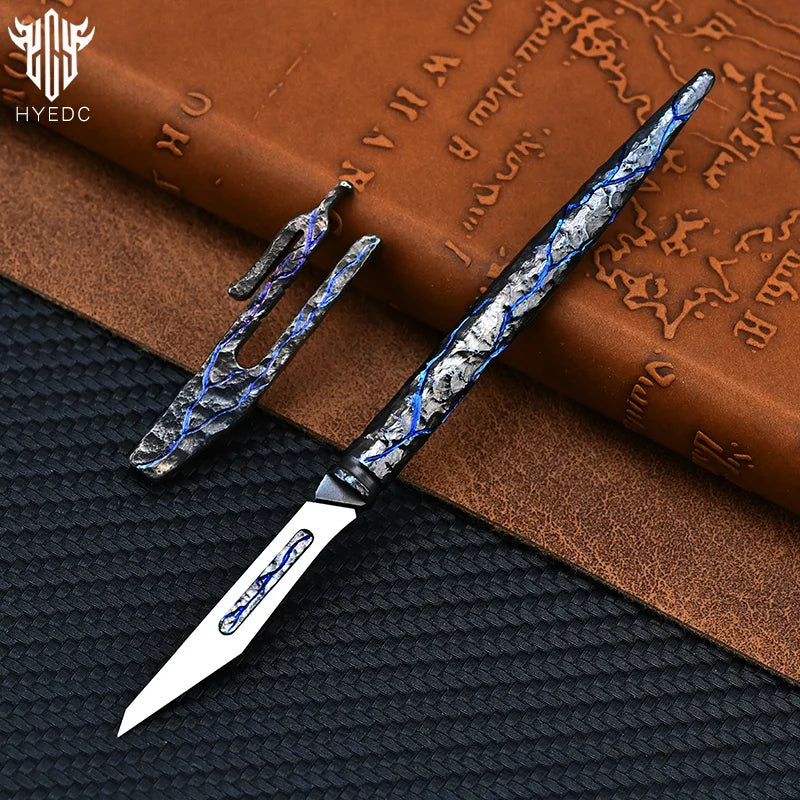 Titanium Hand Carving Rock TextureTitanium Alloy Art Knife Keychain Portable Disassembly Tool EDC