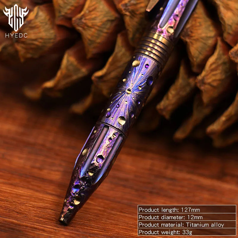 Star Sky Limited Titanium Alloy Tactical Pen Hand Carved Edition Tungsten Pen Decompression Metal Signature Neutral Pen EDC