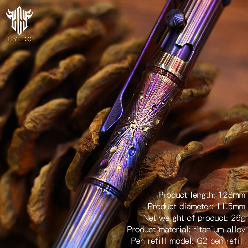 Star Sky Limited Edition Titanium Alloy Tactical Pen Hand Carved Rotary Gyro Multifunctional Self-defense Broken Window G2 Pen E