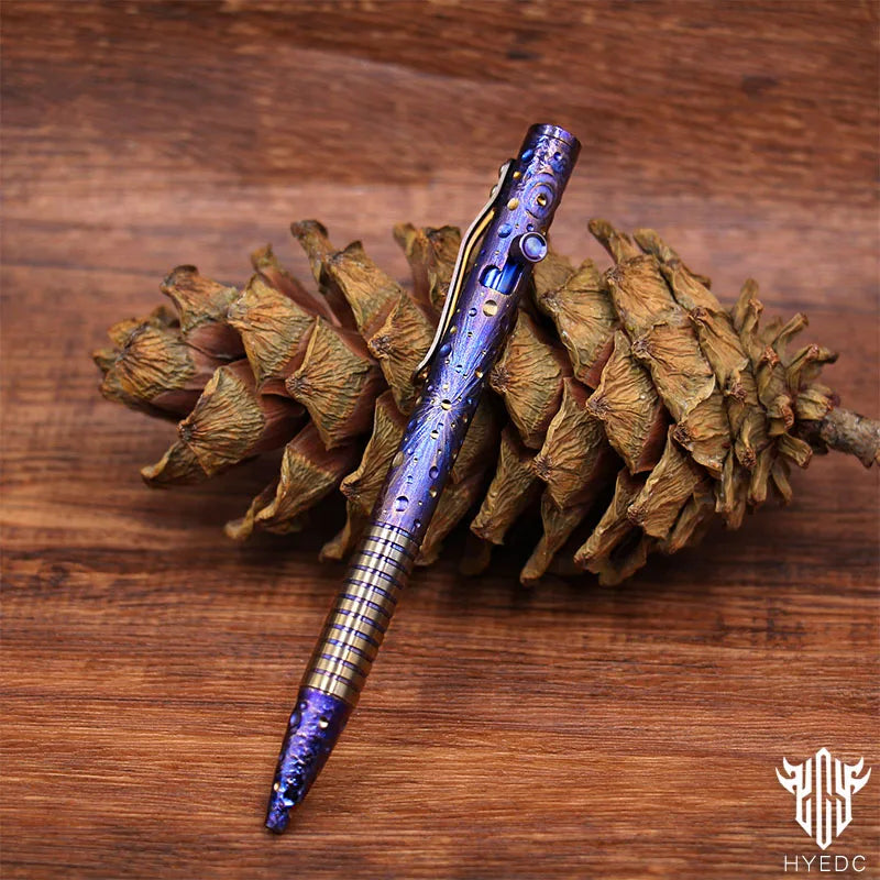 Hand Carved Titanium Alloy Tactical Pen - Star Sky Limited Edition Decompression Tungsten Metal Signature Neutral EDC Pen