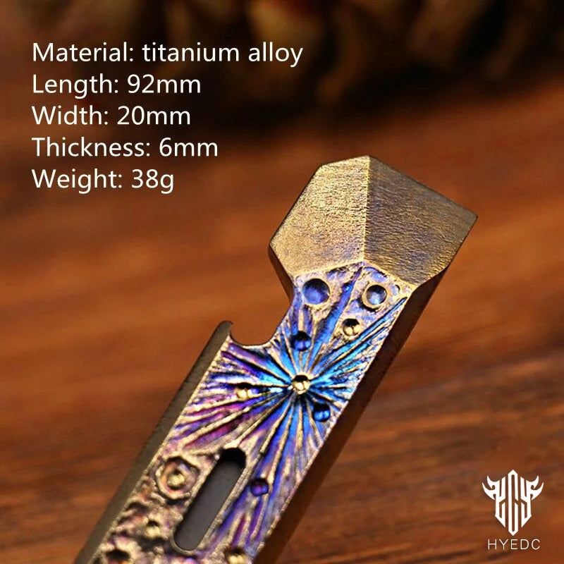 Limited Edition Titanium Alloy EDC Multi-Function Screwdriver Crowbar Bottle Opener Outdoor Crowbar Hand Carving Starry Sky
