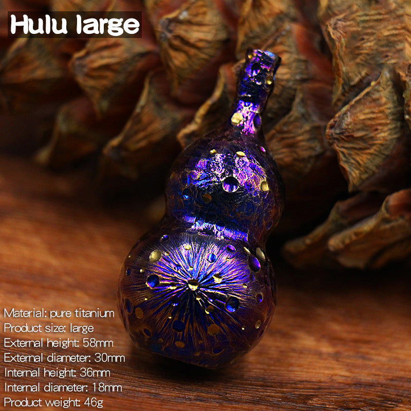 Star Sky Gourd Shape Mini Waterproof Pill Case Titanium Alloy Outdoor First Aid Medicine Moisture-proof Sealed Storage Keychian