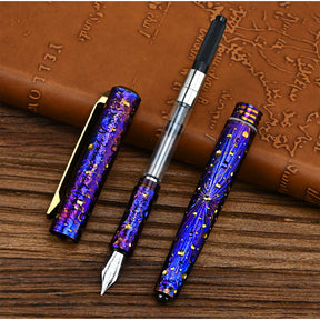 Star Sky Titanium Alloy Tactical Pen High-End Business Students Retro Titanium Black Writing Pen For Gift EDC