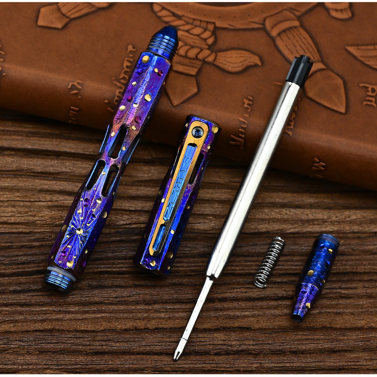 Star Sky Hand Titanium Alloy Tactical Pen Multifunctional Window Breaker Writing Pen EDC Tool Business Signature Writing Pen