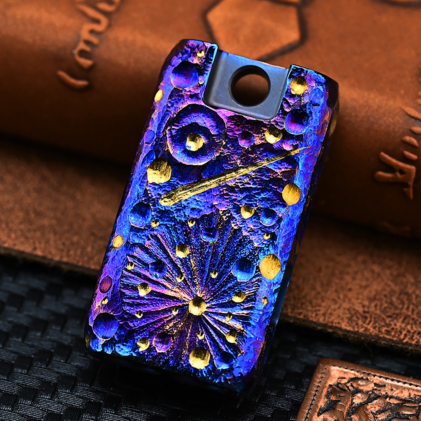 Starry Sky Limited Edition Titanium Alloy Whistle Double Tube High Audio Hand Carved Outdoor Survival Referee Whistle EDC