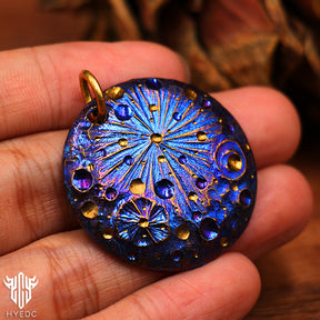 Limited edition titanium alloy starry sky medallion necklace pendant Qixi gift tag keychain pendant EDC