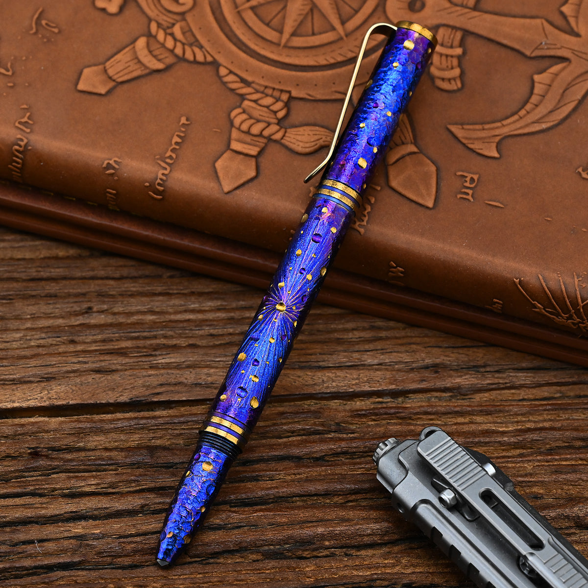 Hand Carved Titanium Alloy Tactical Pen G5 Refill EDC Star Sky Design Limited Edition Tungsten Metal Signature Neutral Pen