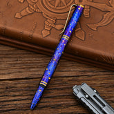 Hand Carved Titanium Alloy Tactical Pen G5 Refill EDC Star Sky Design Limited Edition Tungsten Metal Signature Neutral Pen