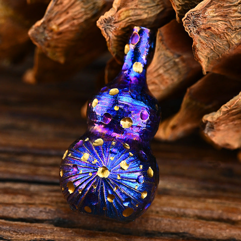 Star Sky Gourd Shape Mini Waterproof Pill Case Titanium Alloy Outdoor First Aid Medicine Moisture-proof Sealed Storage Keychian