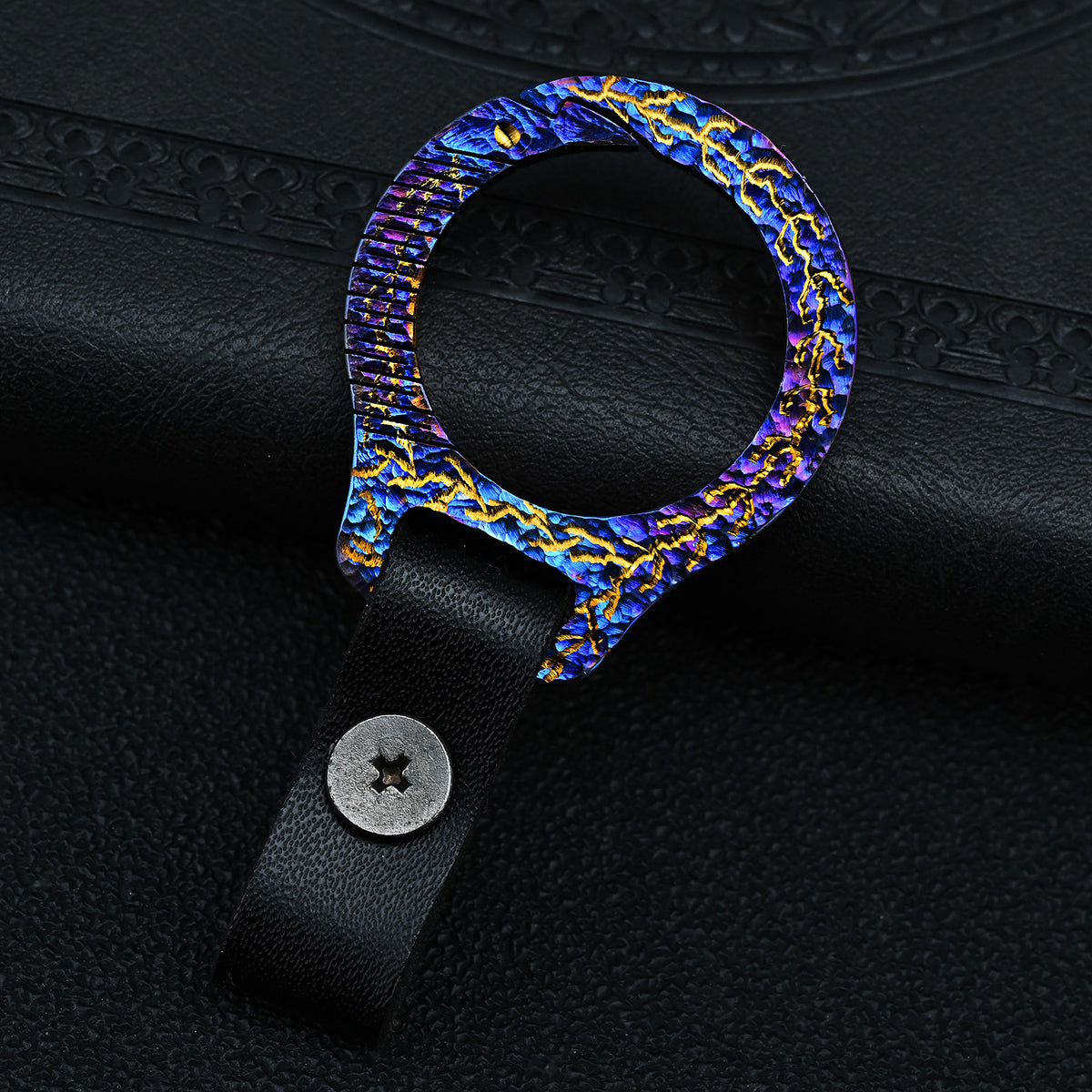 Star Sky Limited Titanium Alloy Mechanical Press Key Ring Pendant Simple Mini Clasp Round Keychain Fit A Variety Of Keys EDC