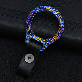 Star Sky Limited Titanium Alloy Mechanical Press Key Ring Pendant Simple Mini Clasp Round Keychain Fit A Variety Of Keys EDC