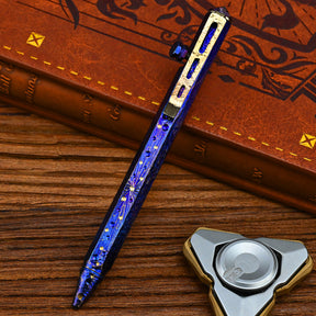 Titanium Alloy Tactical Pen Hand Carved Star Sky Limited Edition Tungsten Pen Decompression EDC Metal Signature Neutral Pen
