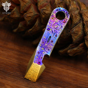 Limited Edition Hand Carving Starry Sky Titanium alloy EDC Outdoor  Multifunctional Tool Tactical Pry bar Bottle TacticalOpener