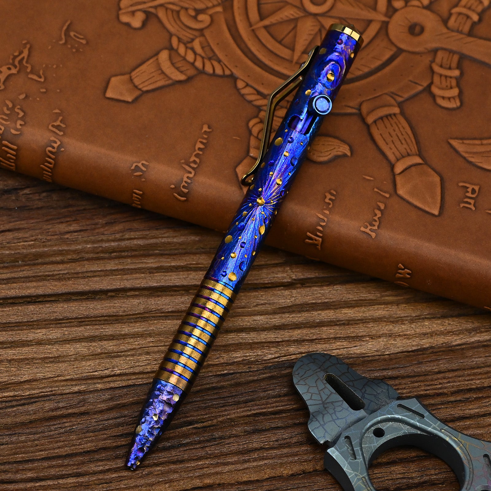 Hand Carved Titanium Alloy Tactical Pen - Star Sky Limited Edition Decompression Tungsten Metal Signature Neutral EDC Pen