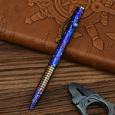 Hand Carved Titanium Alloy Tactical Pen - Star Sky Limited Edition Decompression Tungsten Metal Signature Neutral EDC Pen