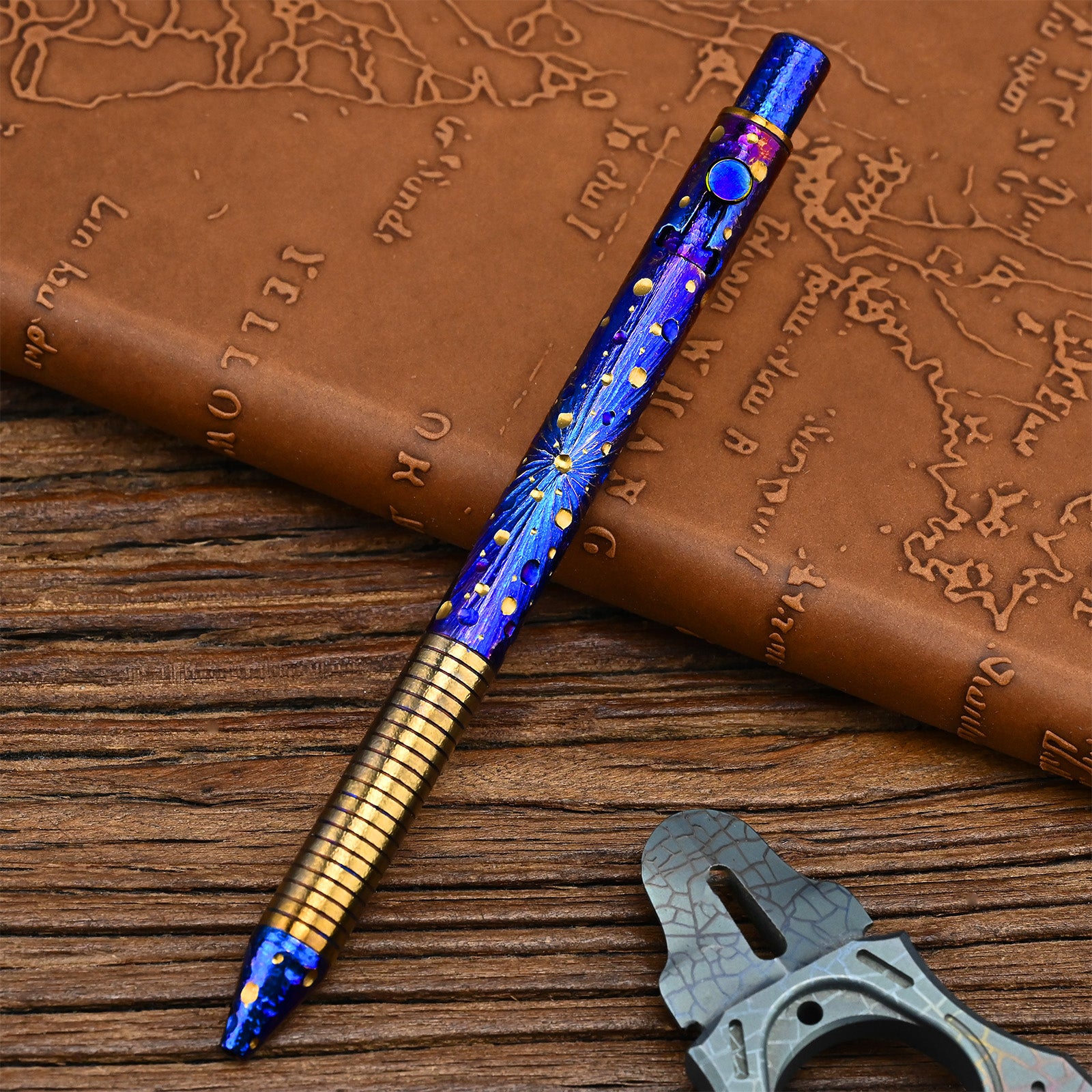 Titanium Alloy Tactical Pen Hand Carved Star Sky Limited Edition Metal Signature Pen EDC