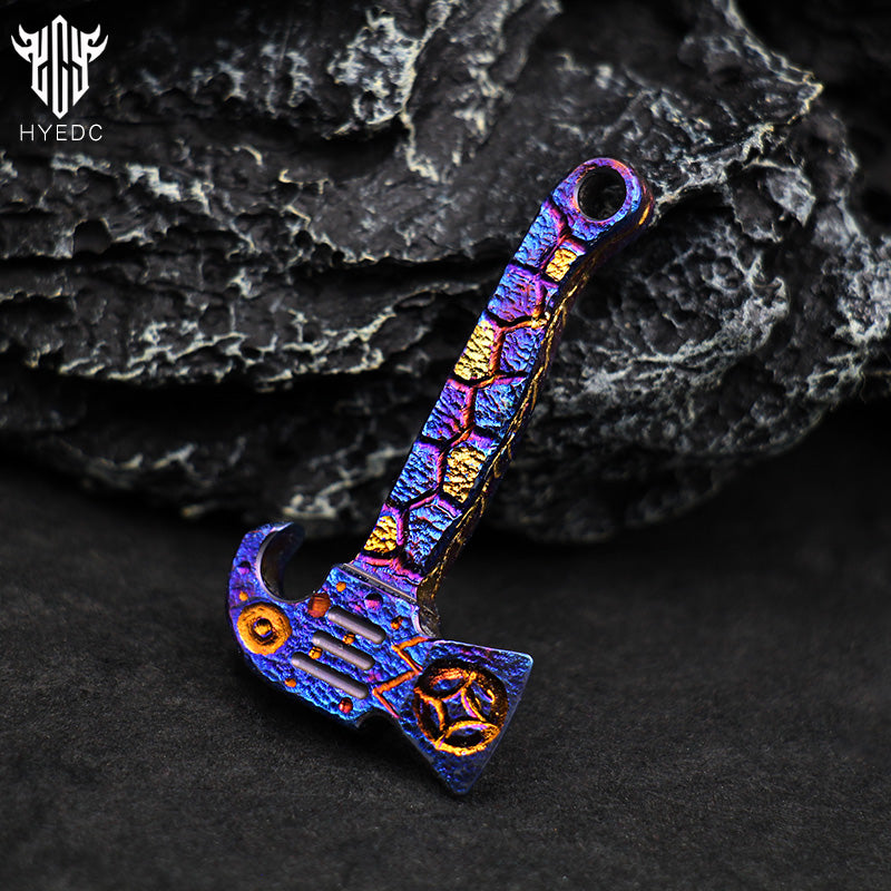 Hand Carved Mini Titanium Alloy Crowbar Outdoor Small Tools Key Chain Pendant Style Multifunctional Unpacking Bottle Opener EDC