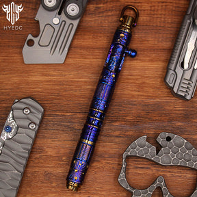 Titanium Alloy Tactical Pen Hand Carved Star Sky Limited Edition Metal Signature Neutral Pen EDC