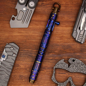 Titanium Alloy Tactical Pen Hand Carved Star Sky Limited Edition Metal Signature Neutral Pen EDC