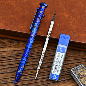 HCYEDC Star Sky Hand Titanium Tactical Bolt Action Pen Limited Edition Decompression Signature Neutral Design for Writing Tactical Defense Emergency Defense Escape Rotating Gyroscope Decompression Pen