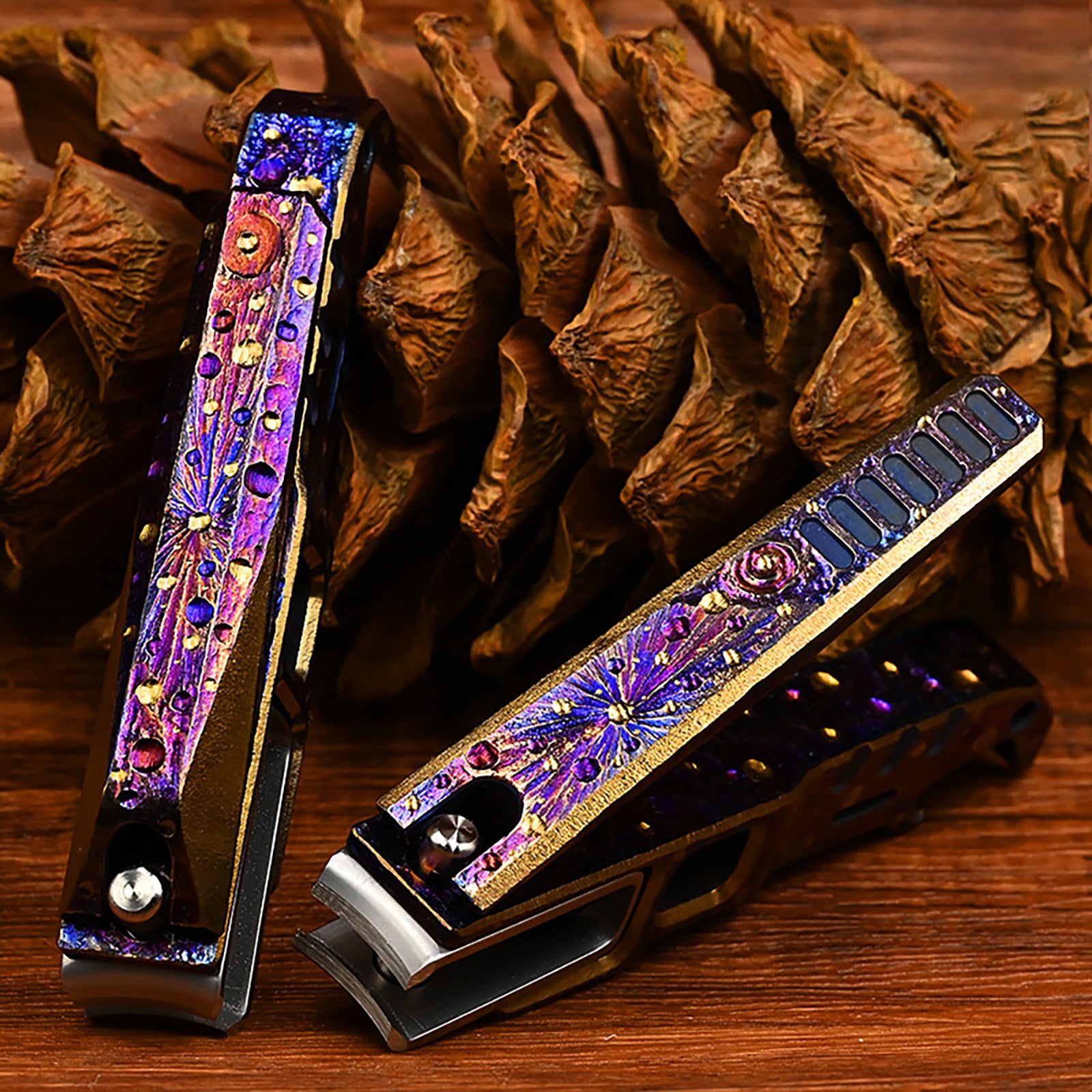 Starry Sky Limited Edition Titanium Alloy Nail Clippers Anti-Splash High-End Fingernail Cutter for Outdoor Camping EDC Tool