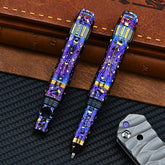 Star Sky Limited Titanium Alloy Multifunctional Whistle Pen Outdoor Pen 2-in-1 Survival EDC Tools with Necklace Gift