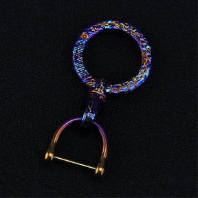 Hand CarvingTitanium Alloy Ring Anti-Lost360 Degree Rotating Key Chain Universal Joint Accessories Car Key Circle Waist
