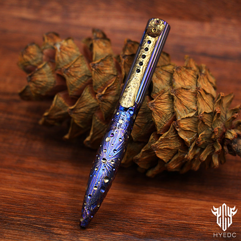 Star Sky Multipurpose Titanium Alloy Tactical Ballpoint Pen Self Defense Writing Tool for Outdoor Office Gift EDC