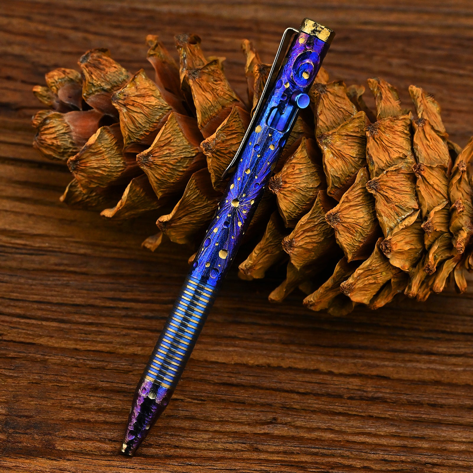 Hand Carved Titanium Alloy Tactical Pen EDC Star Sky Limited Edition Metal Signature Pen for Tactical Use