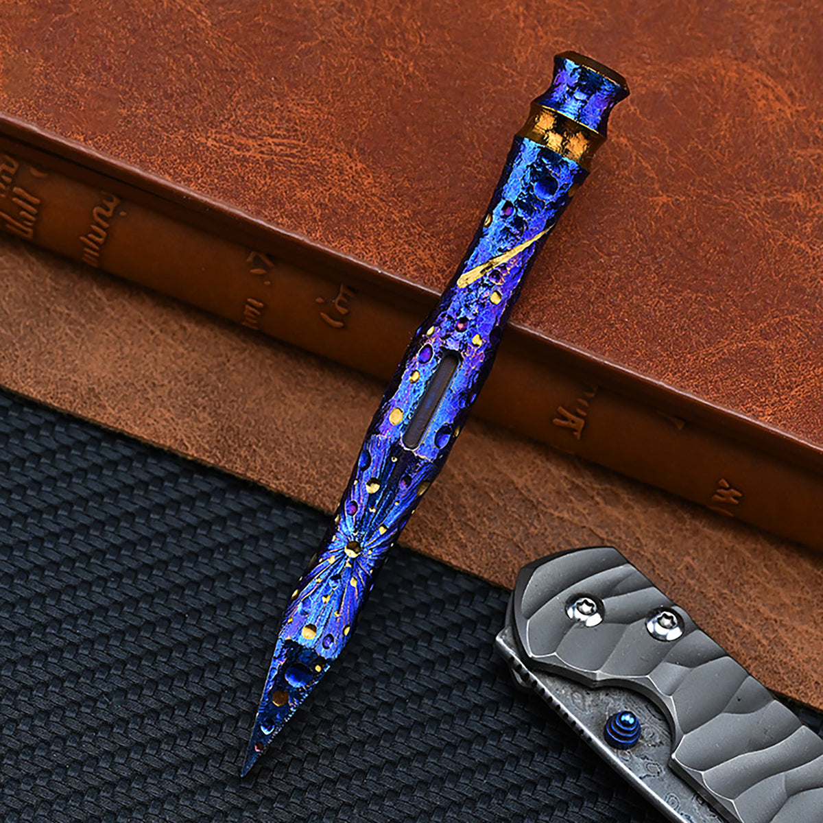 Hand Carving Star Sky  Titanium Alloy Multi-Function Crowbar  Opener Outdoor Crowbar EDC