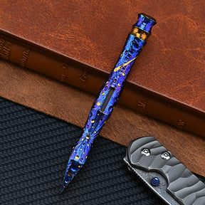 Hand Carving Star Sky  Titanium Alloy Multi-Function Crowbar  Opener Outdoor Crowbar EDC